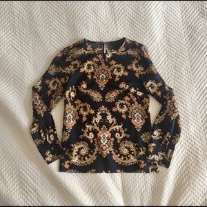 J.CREW COLLECTION GOLDEN PAISLEY BLOUSE SIZE 2